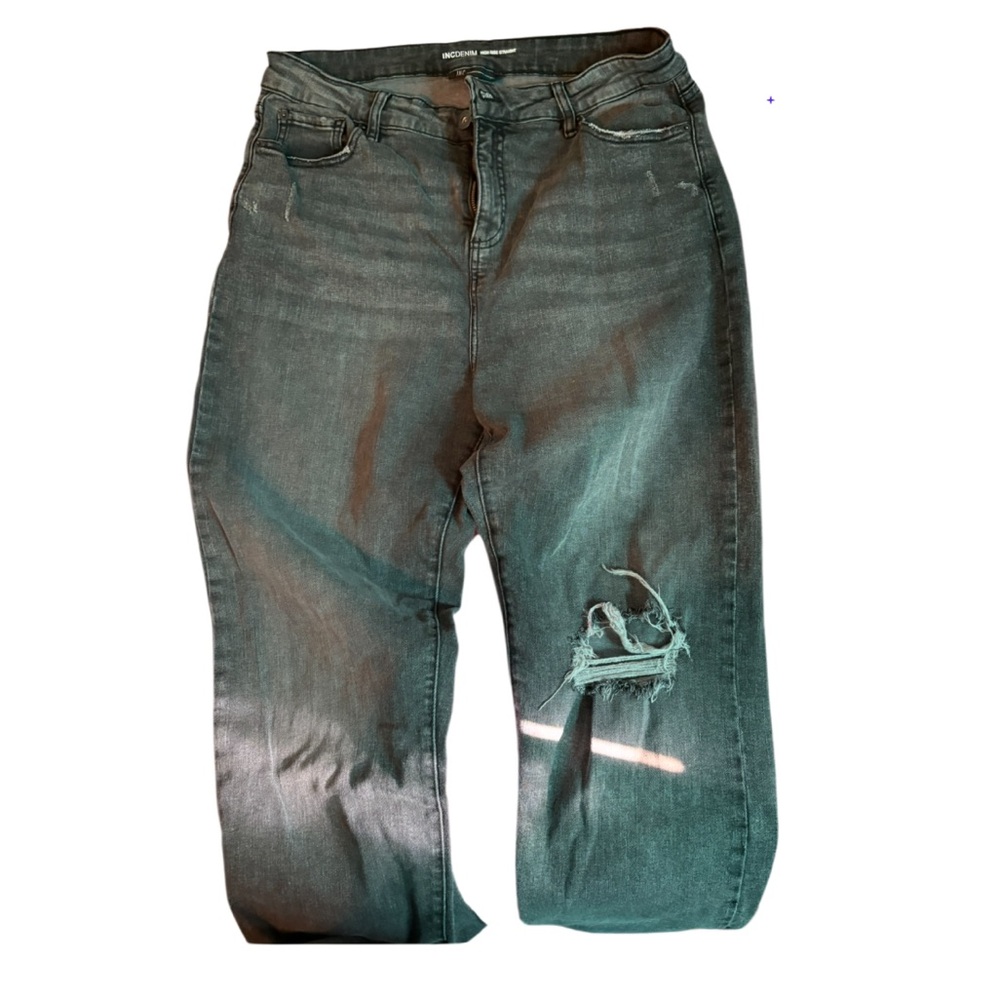 INC DENIM jeans black distressed dark grayish 16/33